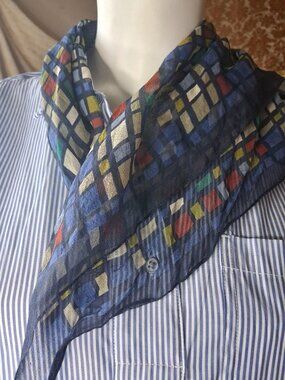 Vintage echo silk scarf square 20 by 20